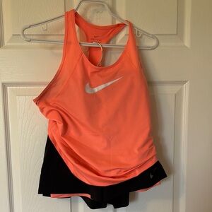 Nike Coral Tank Top and Black Shorts Set